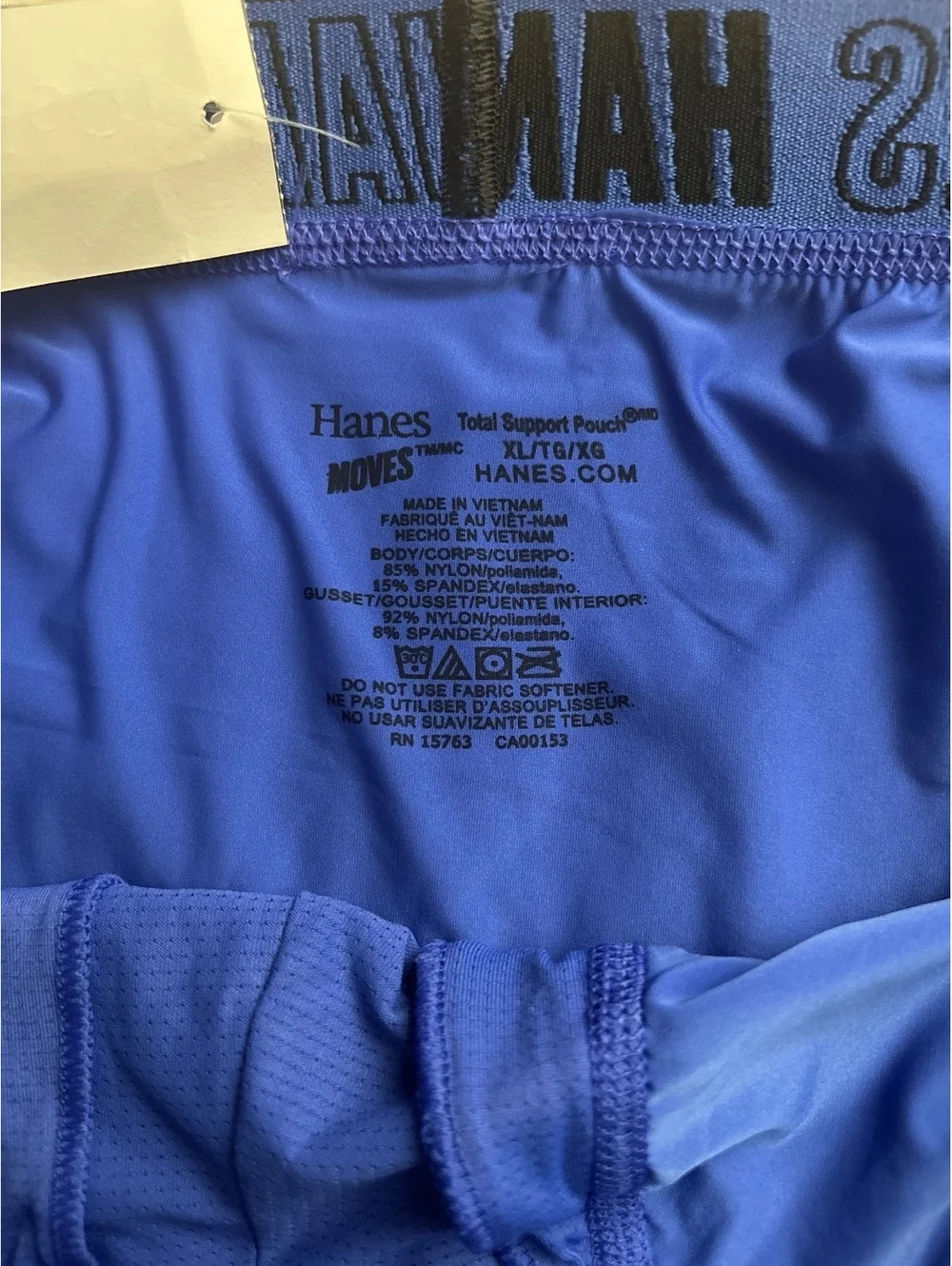 Hanes Moves Men's Total Support Pouch Boxer Briefs XL Blue